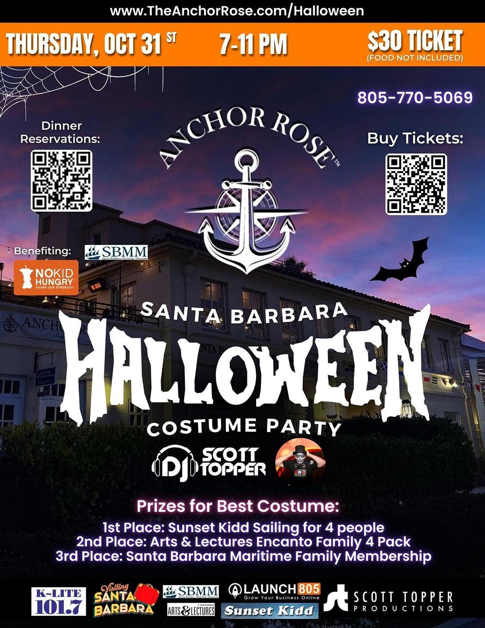 Santa Barbara Harbor Halloween Costume Party at the Anchor Rose Restaurant.